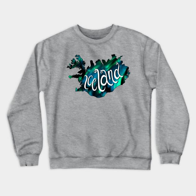 Iceland Northern Lights Crewneck Sweatshirt by sparkling-in-silence